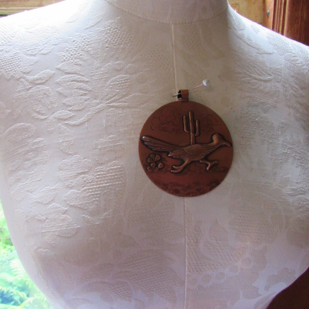 Solid Copper Road Runner Pendant SW Style - Picture 2 of 6